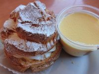 不二家レストラン 狭山根岸店＠埼玉県狭山市 不二家ケーキバイキング 窯焼きダブルシュークリーム プレミアムカスタードプリン