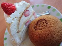 不二家レストラン 狭山根岸店＠埼玉県狭山市 不二家ケーキバイキング イタリアンショートケーキ ペコちゃんのほっぺ（カスタード）