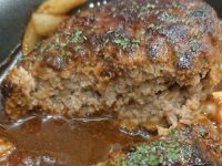 "超粗挽き"ビーフハンバーグステーキ定食（ライスミニ）＠松屋