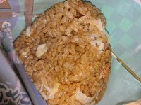 鬼滅の刃 炭治郎の漆黒炒飯風おにぎり、鬼滅の刃 禰豆子の竹パン、アイスコーヒー（M）＠ローソン（LAWSON） 鬼滅の刃ローソン食べ物コラボ おにぎり 中身