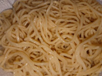 金色不如帰監修 真鯛とあさりのだし冷し塩そば@ローソン スープと麺を混ぜる