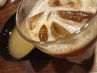 自家製フレンチトーストモーニング＠ジョナサン スープ 味噌汁 アイスカフェラテ