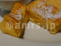 むさしの森ダイナー ムスブ田町＠東京都港区 フルーツMIX ふわっとろフレンチトースト（蜂蜜入メイプルシロップ添え） 断面