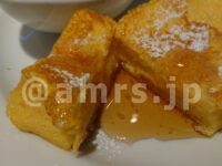 むさしの森ダイナー ムスブ田町＠東京都港区 フルーツMIX ふわっとろフレンチトースト（蜂蜜入メイプルシロップ添え） 蜂蜜入メイプルシロップ掛け