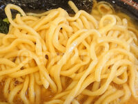 横浜家系 まるに家＠東京都八王子市 小ライス ラーメン並 酒井製麺製のストレート太麺