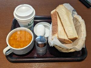cafe terrasse verte （カフェ・テラス ヴェルト） 三鷹店＠東京都武蔵野市 厚切りトースト、スープ、玉子セット
