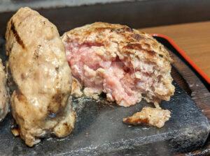 感動の肉と米 新橋店 東京都港区 ライス 味噌汁 粗挽きハンバーグセット ダブル 半生 ハンバーグ