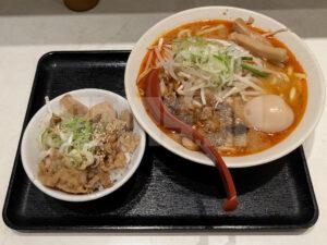 味噌麺処 花道庵 東京駅店 東京ラーメンストリート 東京都千代田区 味玉あえめん 麺200g ミニ豚丼