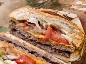 バーガーキング ダブルワッパーチーズセット ダブルワッパーチーズ 断面