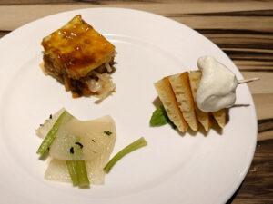 ANAクラウンプラザホテル広島 オールデイダイニング フリュティエ ブレックファスト ビュッフェ お好み焼き チー坊とバナナのピンチョス風パンケーキ 大根と豚肉の広島菜煮込み炒め