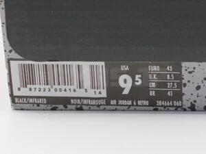 AIR JORDAN 6 RETRO BLACK INFRARED Boxtag2（箱タグ2）