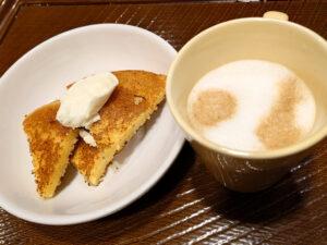 スマイルホテル東京日本橋 ガスト 茅場町駅前店 ビュッフェ パンケーキ マスカルポーネクリーム ホットカプチーノ