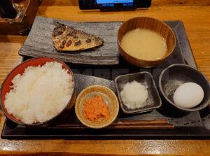 炭火焼干物定食 しんぱち食堂 大門店 朝さば文化干し定食 大盛・玉子